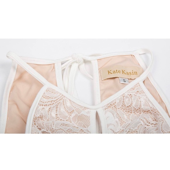 Kate Kasin Lace Cocktail Dresses for Women A-Line Keyhole Short Formal Dress - Picture 11 of 12